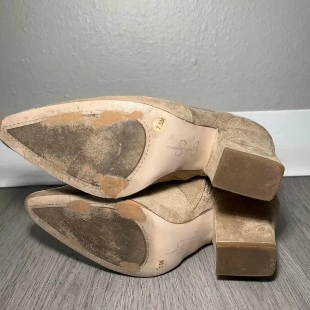 Jessica Simpson tan suede